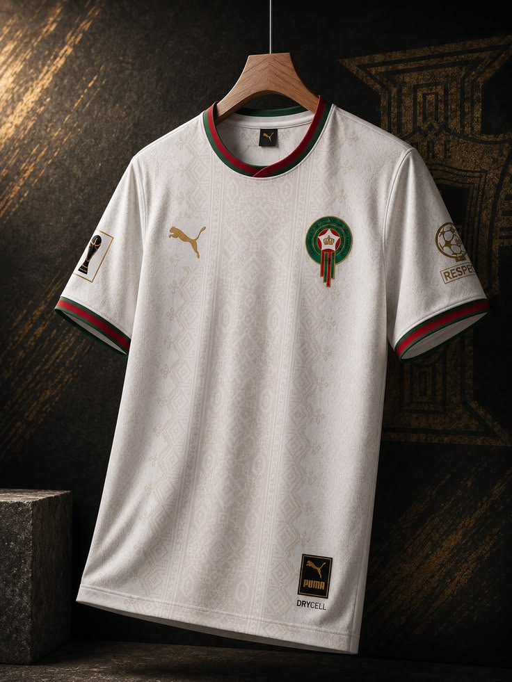 Morocco Home Jersey – White & Gold